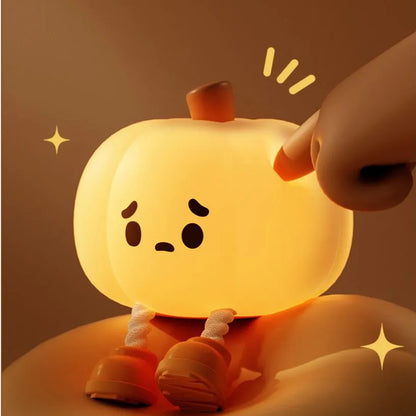 Lámpara calabaza de silicona con carita tierna